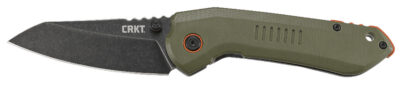 CRKT 6280 Overland  3″ Folding Sheepsfoot Plain Stonewashed 8Cr13MoV SS Blade/ Green G10/SS Handle Includes Pocket Clip