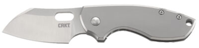 CRKT 5311 Pilar  2.40″ Folding Plain Satin 8Cr13MoV SS Blade/Bead Blasted Stainless Steel Handle Includes Pocket Clip