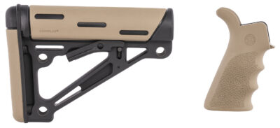 AR-15 FINGER GROOVE GRIP W/COLLAPSIBLE COMMERCIAL BUTTSTOCK AR-15 FG BT GRIP& OVERMOLD BUTTSTOCK COLLAPSIBLE COMM FDE