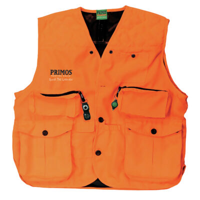 Primos 65704 Gunhunter’s Hunting Vest 2XL Blaze Orange Features Compass & LED Light