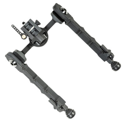 Accu-Tac FCSRBG200 FC-5 G2 Bipod made of Black Hardcoat Anodized Aluminum with Picatinny Attachment, Steel Feet & 6″-10.60″ Vertical Adjustment