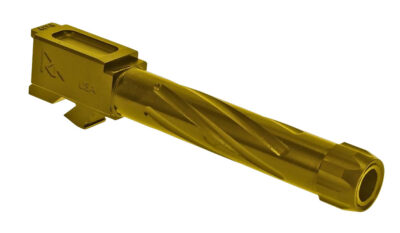 Rival Arms RA20G102E Precision V1 Match Grade 9mm Luger Compatible w/Glock 17 Gen3-4, 4.49″ Fluted Threaded Gold PVD Stainless Steel
