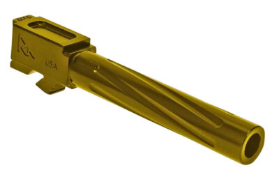 Rival Arms RA20G103E Precision V1 Match Grade 9mm Luger Compatible w/Glock 17 Gen5 4.49″ Fluted Gold PVD Stainless Steel