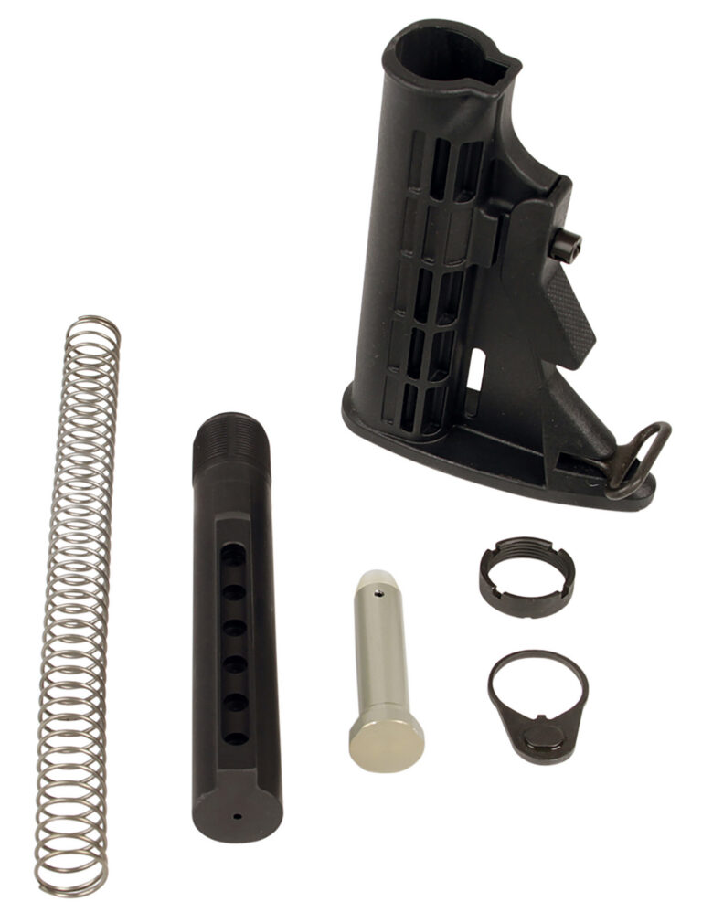 LBE Unlimited MILSTKKT Complete Mil-Spec Stock Kit 6 Position Black Synthetic for AR-15, M4