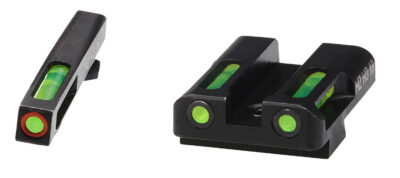 LITEWAVE H3 TRITIUM ORANGE RING FRONT SIGHT SET W/GREEN LITEPIPES GLOCK~ 9MM/.40S&W/.357 SIG LITEWAVE H3 TRITIUM SIGHT SET