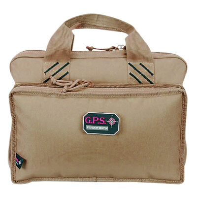 QUAD PISTOL RANGE BAG W  MAG STORAGE & DUMP CUPS – TAN