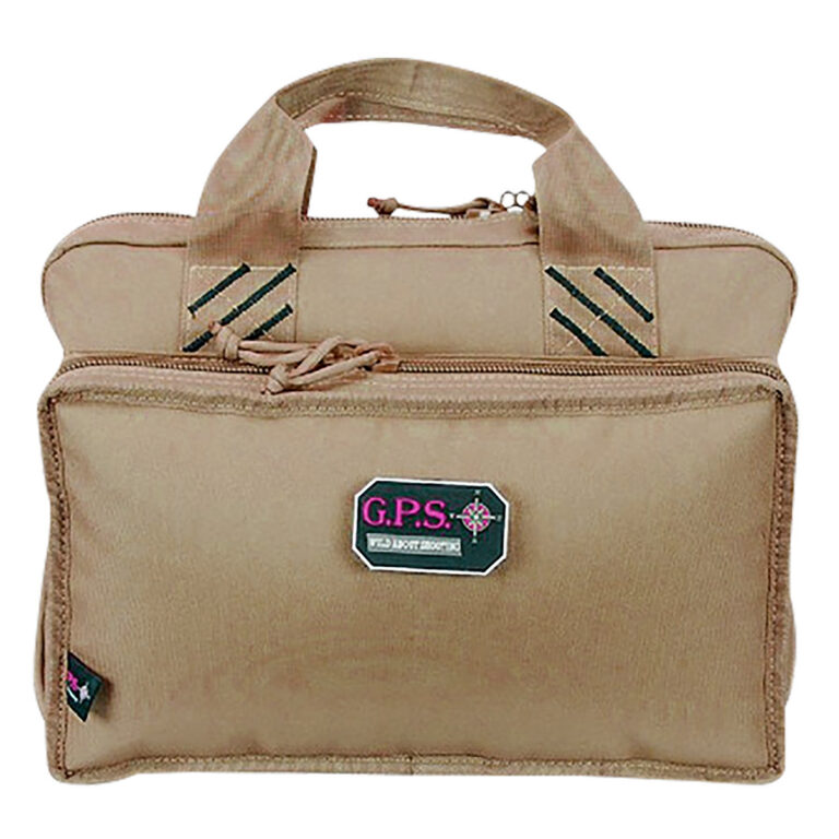 QUAD PISTOL RANGE BAG W MAG STORAGE & DUMP CUPS - TAN