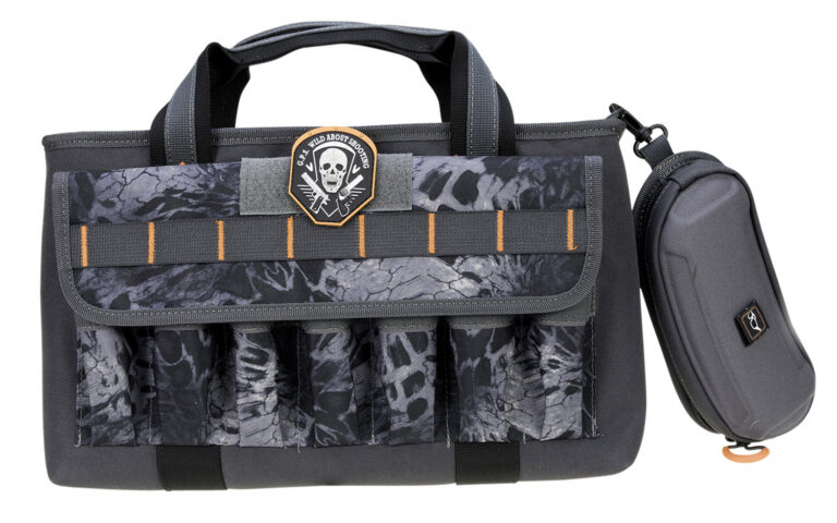 DOUBLE PISTOL RANGE BAG W MAG STORAGE GLASSES CASE - PRYM11 BLACKOUT