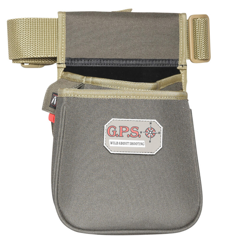 GPS Sporting Clay Contoured Double Shotshell Pouch Olive w/Belt