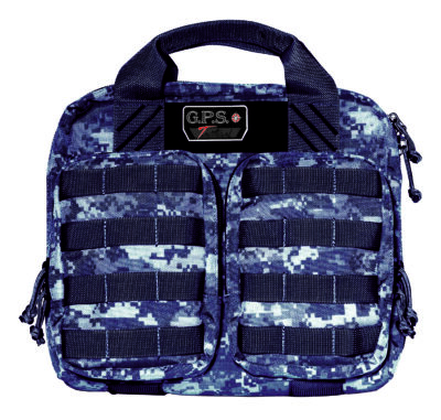 GPS Bags T1413PCG Double +2 Tactical Gray Digital 1000D Nylon Teflon Coating with Visual ID Storage System, Lockable YKK Zippers, MOLLE Webbing & Ammo Storage Pockets Holds UP To 4 Handguns