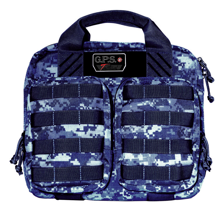 GPS Bags T1413PCG Double +2 Tactical Gray Digital 1000D Nylon Teflon Coating with Visual ID Storage System, Lockable YKK Zippers, MOLLE Webbing & Ammo Storage Pockets Holds UP To 4 Handguns