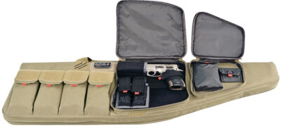 GPS Bags T42ART Tactical AR Case 42″ Tan 1000D Nylon with Mag & Storage Pockets, Lockable Zippers, External Handgun Pocket & Visual ID Storage System
