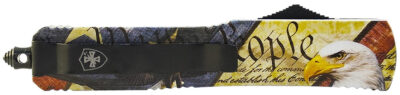 Templar Knife SEG332 Gen II Eagle Small 2.69″ OTF Drop Point Plain Powder Coated 440C SS Blade, 4.31″ Eagle w/”We The People” Aluminum Handle, Glass Breaker