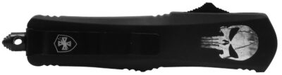 Templar Knife SFL232 Gen II Fallen Small 2.69″ OTF Tanto Plain Powder Coated 440C SS Blade, 4.31″ Black w/Skull Aluminum Handle, Glass Breaker