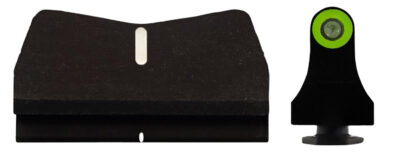 XS Sights GL0015P4G DXT2 Standard Dot  Green/White Tritium Front/Black/White Rear/Black Frame, Compatible w/ Glock 17/19, Front Post/Rear Dovetail Mount