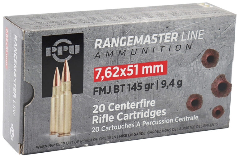 PPU 7.62X51 FMJBT 145GR RANGE MST 20RD BOX 25 BOXES PER CASE
