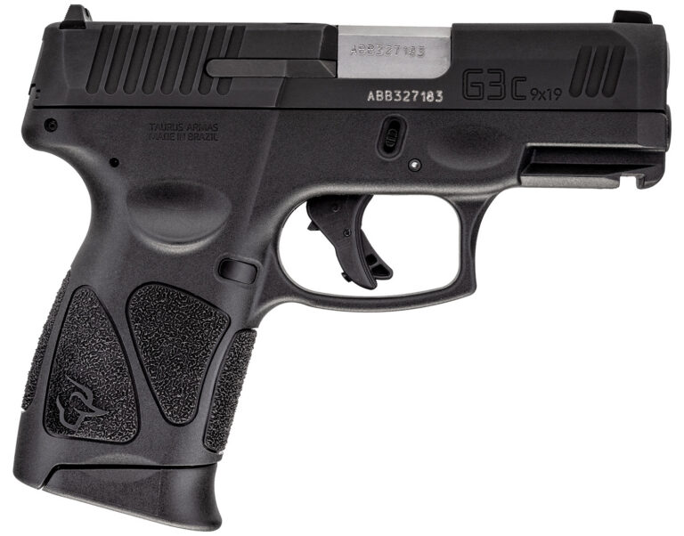 Taurus 1G3C931MA G3C *MA Compliant 9mm Luger Caliber with 3.26" Barrel, 10+1 Capacity, Black Finish Picatinny Rail Frame, Serrated Matte Black Tenifer Steel Slide & Polymer Grip Includes 3 Mags