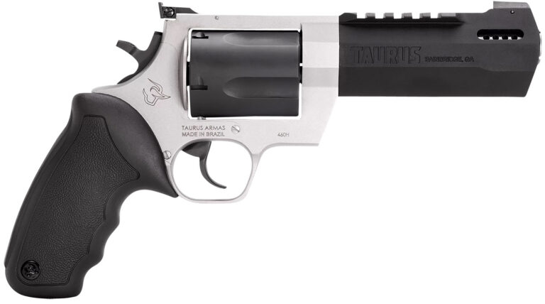 Taurus 2460055RH Raging Hunter 460 S&W Mag 5rd 5.12" Matte Black Oxide Cylinder & Barrel Matte Stainless Steel Frame Black Rubber with Integrated Cushion Insert Grip