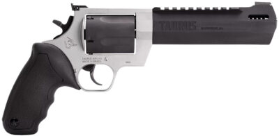 Taurus 2460065RH Raging Hunter  460 S&W Mag 5rd 6.75″ Matte Black Oxide Barrel & Cylinder Matte Stainless Steel Frame Black Rubber  with Integrated Cushion Insert Grip