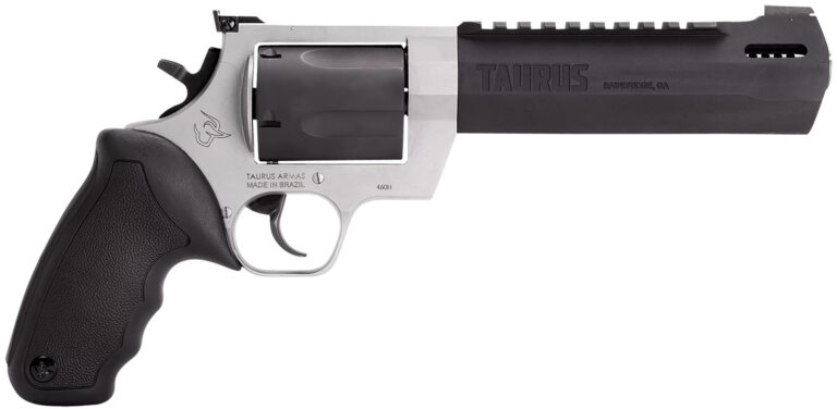 Taurus 2460065RH Raging Hunter 460 S&W Mag 5rd 6.75" Matte Black Oxide Barrel & Cylinder Matte Stainless Steel Frame Black Rubber with Integrated Cushion Insert Grip