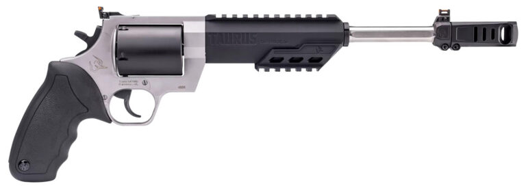 Taurus 2460105RH Raging Hunter 460 S&W Mag 5rd 10.50" Matte Black Oxide Barrel & Cylinder Matte Stainless Steel Frame Black Rubber with Integrated Cushion Insert Grip