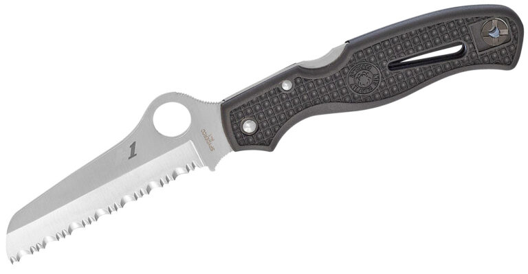 Spyderco C89SBK Atlantic Salt 3.69" Folding Sheepsfoot Serrated H1 Steel Blade Black Molded FRN Handle Includes Pocket Clip