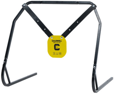 Caldwell 1140016 Gong & Target Stand  8″ Yellow AR500 Steel Gong Hanging Includes XL Strap Hangers