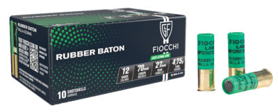 Fiocchi 12LEBA10 Rubber Baton Home Defense 12Gauge 2.75″ 1oz SlugShot 10 Per Box/25 Case