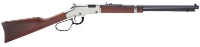Henry H004SL Golden Boy Silver Large Loop 22 Short, 22 Long or 22 LR Caliber with 16 LR/21 Short Capacity, 20″ Blued Barrel, Nickel-Plated Metal Finish & American Walnut Stock Right Hand (Full Size)
