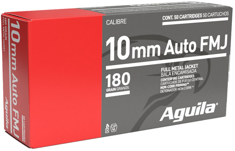 Aguila 1E102110 Target & Range Handgun 10mm Auto 180 gr Full Metal Jacket 50 Per Box/ 20 Case