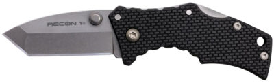 Cold Steel CS27DT Recon 1 Micro 2″ Folding Tanto Plain Stonewashed 4034 SS Blade/ Black Griv-Ex Handle Includes Pocket Clip