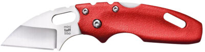 Cold Steel CS20MTR Tuff Lite Mini 2″ Folding Sheepsfoot Plain 4034 Stainless Steel Blade/ Red Griv-Ex Handle Includes Pocket Clip