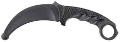 Cold Steel CS92R49 Karambit Rubber Trainer 4″ Fixed Plain Black Santoprene Blade/Black Deep Checkered w/Ring Pommel Santoprene Handle