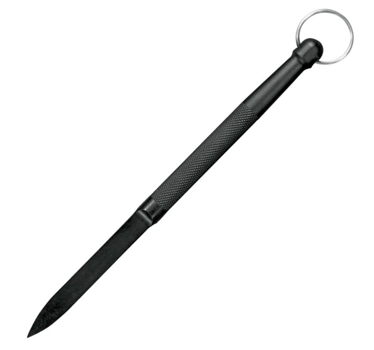 Cold Steel CS92DD Delta Dart 3.38" Fixed Plain Black knurled w/Lanyard Ring Zy-Ex Handle