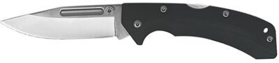AccuSharp 711C Lockback  3″ Folding Clip Point Plain Stainless Steel Blade/Black FRN Handle Includes Allen Wrench