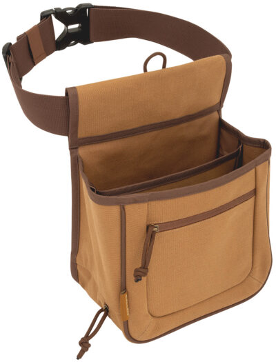 Allen 8332 Rival Double Compartment Shell Bag Tan Canvas Holds 2 Boxes of 2 3/4″ 12 Gauge Shells Side By Side