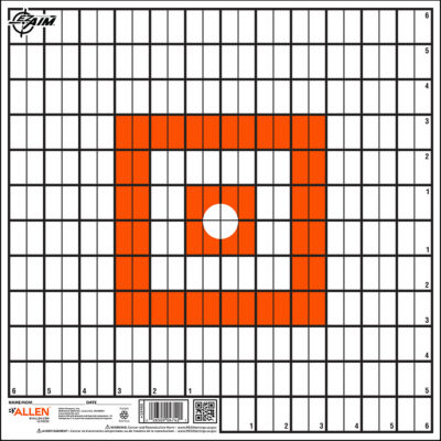 EZ-Aim 15495 Grid Target  Paper Hanging 12″x12″ Orange/White 12 Per Pack