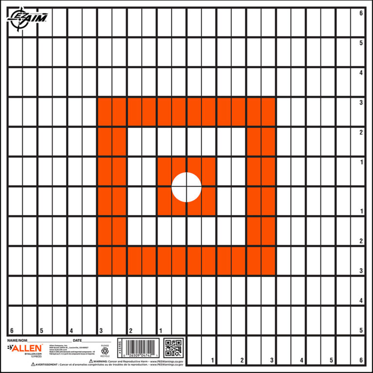 EZ-Aim 15495 Grid Target Paper Hanging 12"x12" Orange/White 12 Per Pack