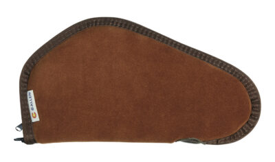 Heritage Cases 8611 Handgun Case  Brown Suede w/Black Trim, Faux Sherpa Lining & Foam Padding, Lockable Zippers 11″ L