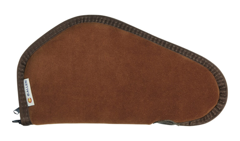 Heritage Cases 8611 Handgun Case Brown Suede w/Black Trim, Faux Sherpa Lining & Foam Padding, Lockable Zippers 11" L