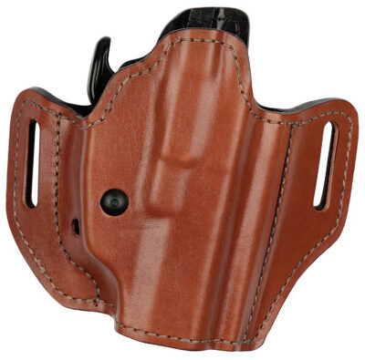 Bianchi 38351 Allusion Assent Pro-Fit OWB Size 13 Tan Leather Belt Slide Compatible w/Glock 17/22/Springfield XDS/Ruger American Pistol Belt Up to 1.50″ Wide Right Hand