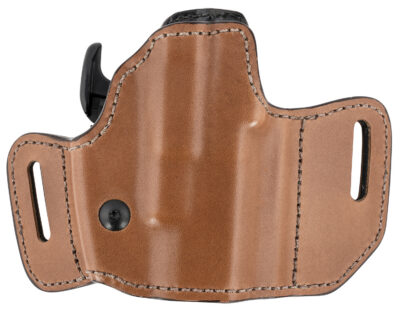 Bianchi 31831 Allusion Assent Pro-Fit OWB Size 11 Tan Leather Belt Slide Compatible w/ S&W M&P Shield/FN FNS Compact/Glock 26/27 Gen1-5 Belt Up to 1.50″ Wide Right Hand
