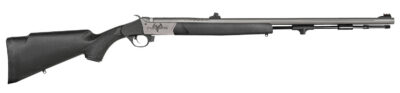 Traditions R74110440S Pursuit XT 50 Cal 209 Primer 26″ Stainless Cerakote Black Synthetic Stock Includes Williams Fiber Optic Sights