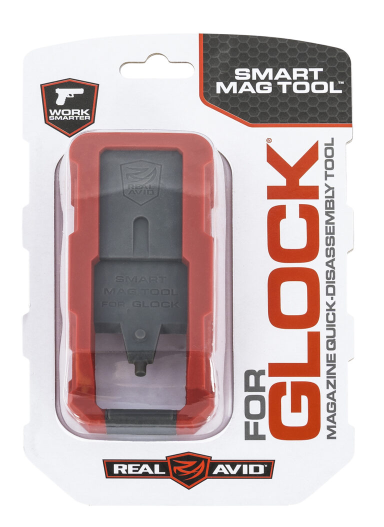 Real Avid AVGLOCKMT Smart Mag Tool Smart Mag Tool made of Plastic with Red Finish with Gray Accents for Glock
