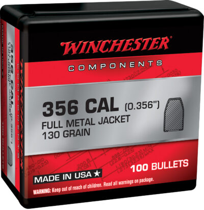 Winchester Ammo WB38MC130X Centerfire Handgun Reloading 38Cal 130gr Full Metal Jacket 100 Per Box/10 Case