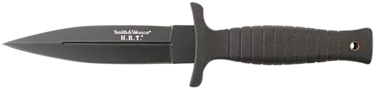Smith & Wesson Knives SWHRT9BCP H.R.T. 4.75" Fixed Spear Point Plain 7Cr17MoV High Carbon SS Blade Thermoplastic Rubber Handle 9" OAL
