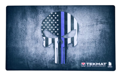 TekMat TEK42BLUELINE Blue Line Punisher Door Mat Multi Color Rubber 42″ Long Blue Line Punisher Skull
