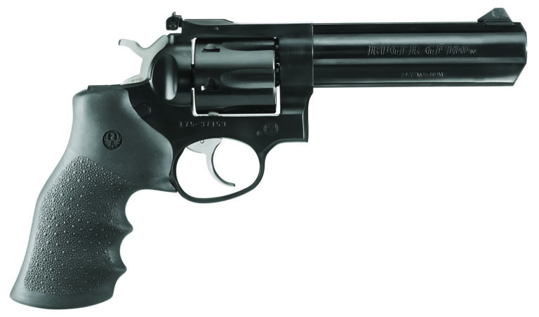 Ruger 1756 GP100  Sports South Exclusive 357 Mag 6 Shot 5" Blued Full Lug Steel Barrel, Blued Cylinder Blued Steel Frame, Black Finger Grooved Rubber Grip, Transfer Bar Safety, Exposed Hammer