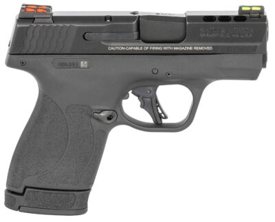 Smith & Wesson 13254 M&P Performance Center Shield Plus 9mm Luger 3.10″ Ported Barrel 10+1 Or 13+1, Black Polymer Frame, Ported Armornite Slide, Fiber Optics Sights, Manual Safety