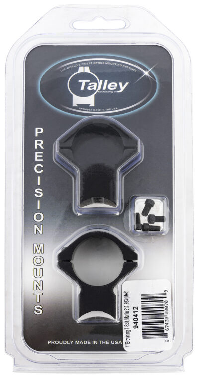 Talley 940412 Scope Mount/Ring Combo  Black Anodized Aluminum 1″ Tube Browning T-Bolt Medium Rings 0 MOA